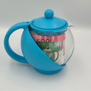 Blue Teapot with Glass Body